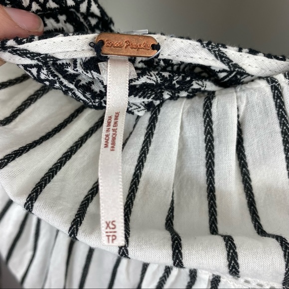 NWT FREE PEOPLE Striped Lola Tiered Embroidered Mini Dress - Picture 11 of 14